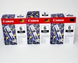 Genuine Canon BCI-6BK Black Ink Cartridge OEM Original Lot of 3 - £9.62 GBP