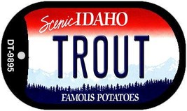 Trout Idaho Novelty Metal Dog Tag Necklace DT-9895 - $15.95