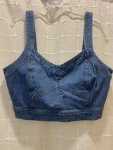 Madewell Womens Denim Super Crop Top Size 12 - £16.54 GBP