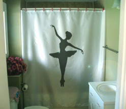 Shower Curtain ballerina tutu ballet dance balance girl - £60.96 GBP