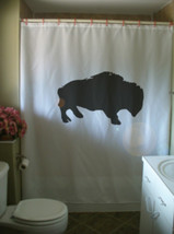 Shower Curtain buffalo american bison prairie plains - $77.33