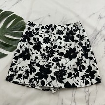 Russ Womens Vintage Y2k Skort Size 14 White Black Floral High Rise Cotton - $26.72