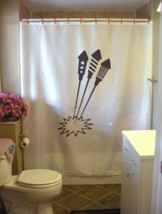 Printed Shower Curtain fireworks bang holiday party festive pop celebration - $90.00
