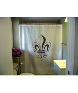 Printed Shower Curtain fleur de lis lily France Quebec French - £71.11 GBP