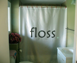 Shower Curtain floss reminder daily memo memory aid day - £55.05 GBP