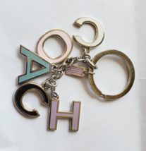Coach Keychain Multi Color In Capital Letters Silver Tone New - £24.89 GBP