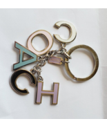 Coach Keychain Multi Color In Capital Letters Silver Tone New - £24.49 GBP