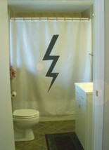 Shower Curtain lightning bolt thunder electricity storm - £55.93 GBP