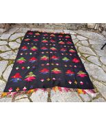 Colorful, geometric pattern, rug, handmade 100% wool antique rug, Balkan rug - $150.00