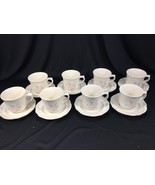 (8) Pfaltzgraff Tea Rose Pattern Coffee Mugs Cups &amp; Saucers - £31.96 GBP
