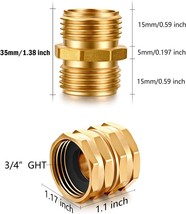 2 pcs Garden Hose Fittings Brass Male to Male, Double Female  Connector ... - $8.92