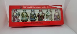 Old World Christmas SANTA CLAUS Glass Light Covers Set of Six - £17.58 GBP