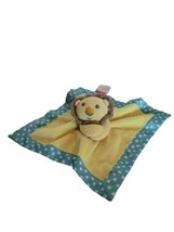  Fisher Price Plush Yellow Blue Lion Security Blanket Baby Buddy Lovey 12&quot; X 12&quot; - £7.93 GBP