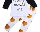 NEW Love Made Me Shirt Heart Leggings Girls Valentine&#39;s Day Outfit Size 3T - $10.99