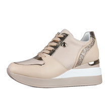 Leather Insole sneakers women with platform sports shoes lady designer white ten - £43.94 GBP