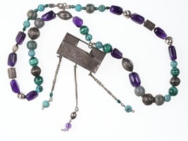 Antique Chinese silver Later beaded necklace - $376.20