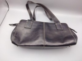 Fossil Black Leather Shoulder Satchel Purse Bag 6&quot;X12&quot; - $19.79