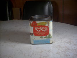 Vintage Waleeco Filled &amp; Hard Candy Mixture Tin 28oz F.B.Washburn Candy Corp. - £7.87 GBP