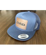 Personalized Leather Patch Hat, Father's Day Gift, Leather Patch Trucker Hats - $25.99