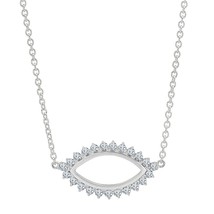 1.20CT Cut Real Moissanite Open Evil Eye Pendant Necklace 14k White Gold Plated - $68.24