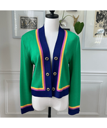 St John Marie Grey Santana Knit Green Blue Cardigan Jacket 8 - €108,14 EUR