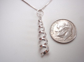 Cone Shaped Spiral 925 Sterling Silver Necklace - $19.79