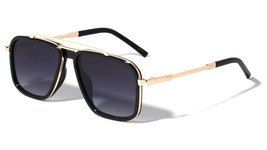 Dweebzilla Luxury Sport Square Pilot Aviator Sunglasses (Black &amp; Gold Frame - Bl - £10.55 GBP+