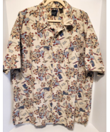 Vtg GAP Mens Sz 2XL Floral Tropical Island Map Hawaiian Buttoned Shirt - €13,98 EUR