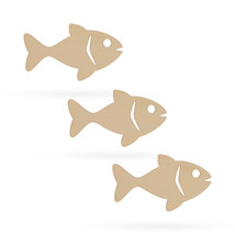 3 Fishes Unfinished Wooden Shapes Craft Cutouts DIY Unpainted 3D Plaques 4 - £22.79 GBP