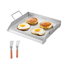 VEVOR Stainless Steel Griddle, 18x16 inch Flat Top Rectangular Plate, Ga... - $48.99