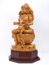 22&quot; Seated Gauri-Ganesha Wood Statue | Maa Gauri Statue | Handmade | Home Decor - £1,917.65 GBP