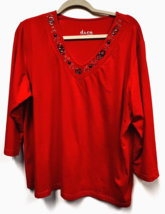 D &amp; Co Women&#39;s Bright Orange Tee Shirt Metal Attached Design Sz XL Excel... - £19.16 GBP
