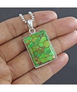 925 Sterling Silver Lab Created Turquoise Gemstone Women Necklace - $45.57 CAD