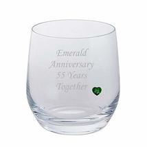 Chichi Gifts 2 Emerald Anniversary 55 Years Together Pair of Dartington Tumblers - £19.54 GBP