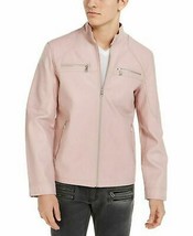 INC Mens Jacket Washed Moto Front Zip Faux-Leather - $80.10