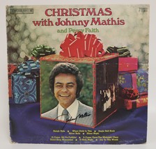 Johnny Mathis Signed Autographed &quot;Christmas&quot; Record Album Cover - £31.59 GBP