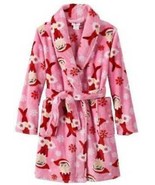 Girls Robe Christmas Winter Bath The Elf On The Shelf Pink Fleece Collar... - £18.88 GBP