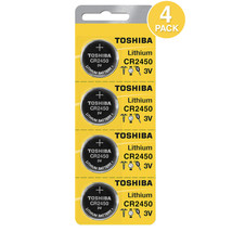 Toshiba CR2450 Battery 3V Lithium Coin Cell 2450 Batteries (4 Count) - £14.93 GBP