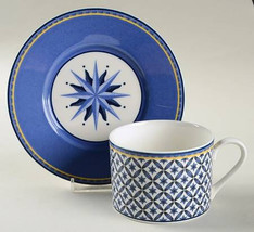 Victoria &amp; Beale Casual Porcelain Williamburg Flat Cup Saucer Set 2 1/2&quot; - £18.68 GBP