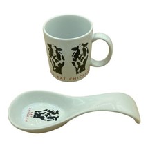 Vintage Chick-fil-a Coffee Cup Mug &amp; Spoon Rest Eat More Chicken - £17.80 GBP