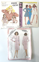 3 Vogue McCalls Kwik Sew Womens Clothes Pattern Lot size 12 14 16 Vtg 70s 80s - £12.47 GBP
