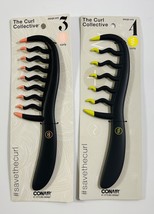 2 CONAIR DETANGLE Combs CURLY &amp; COLLY Styles 3 &amp; 4 - $13.54