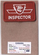 TTC Toronto Transit Commission Inspector Tunic Breast Badge Patch 2&quot; x 3&quot; - £6.85 GBP