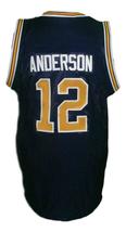 Kenny Anderson #12 College Basketball Jersey Sewn Navy Blue Any Size image 2