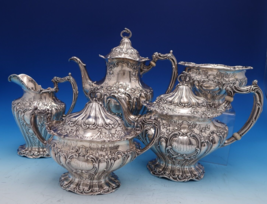 Chantilly by Gorham Grand Sterling Silver Tea Set 5pc Monogrammed (#7901) - £3,866.24 GBP