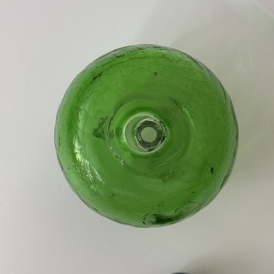 Plow & Hearth Indoor Green Crackle Glass Footed Fruit Fly Trap Art Glass Item image 6