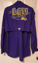 LSU Tigers Columbia PFG  Fishing Shirt Vented Long Sleeve Purple Men&#39;s Sz Large - $23.28