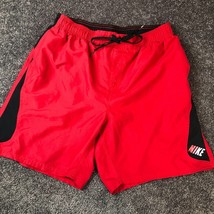 Nike Swim Trunks Shorts Mens Size XL Red Black Drawstring Mesh Lined Swimsuit - £10.22 GBP