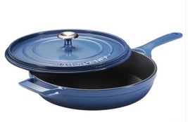 Tramontina Cast Iron Skillet Blue 12&quot; Enameled Lid Oven Safe PFAS Free D... - $1,677.41 MXN