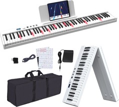 Bluetooth Electric Piano With Sustain Pedal, Folding Piano Keyboard 88 K... - £184.13 GBP